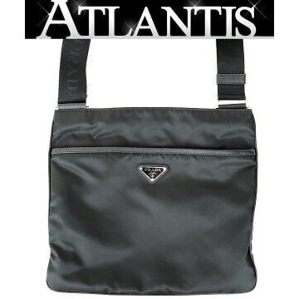 Prada shoulder bag triangular logo black